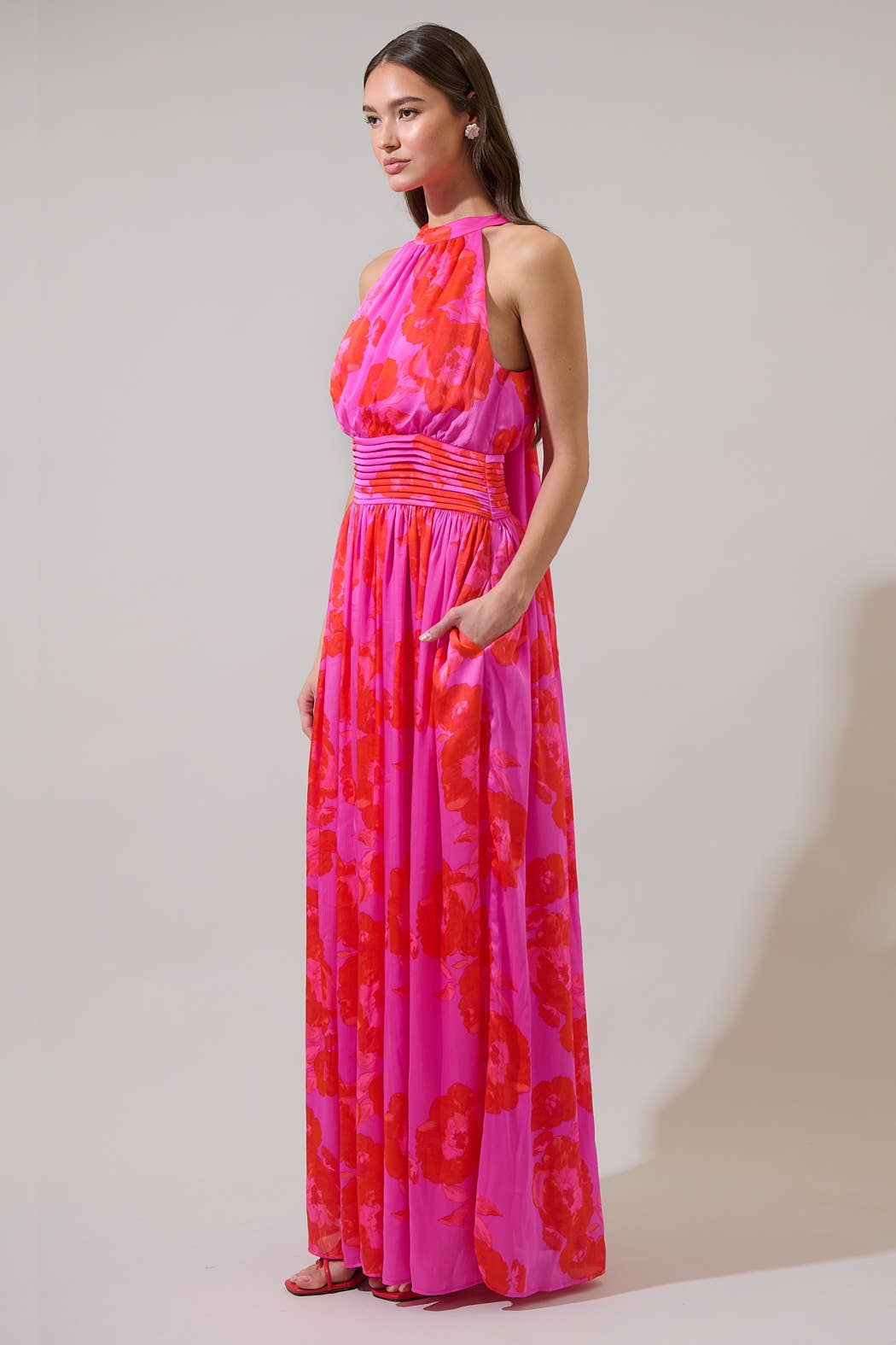 Lailah Floral Landy Halter Maxi Dress