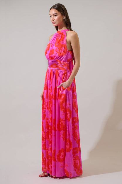 Lailah Floral Landy Halter Maxi Dress