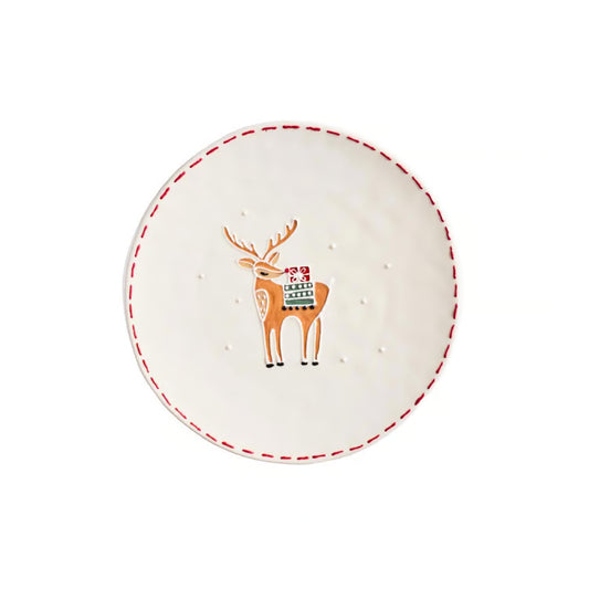 Winter Whimsy Reindeer Sculpted Plate