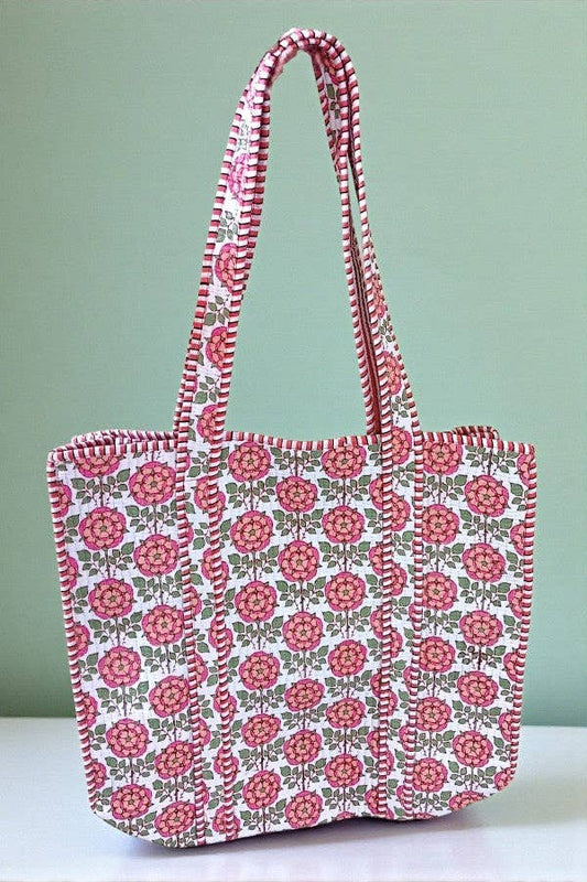 Cali Pink Floral Tote Bag
