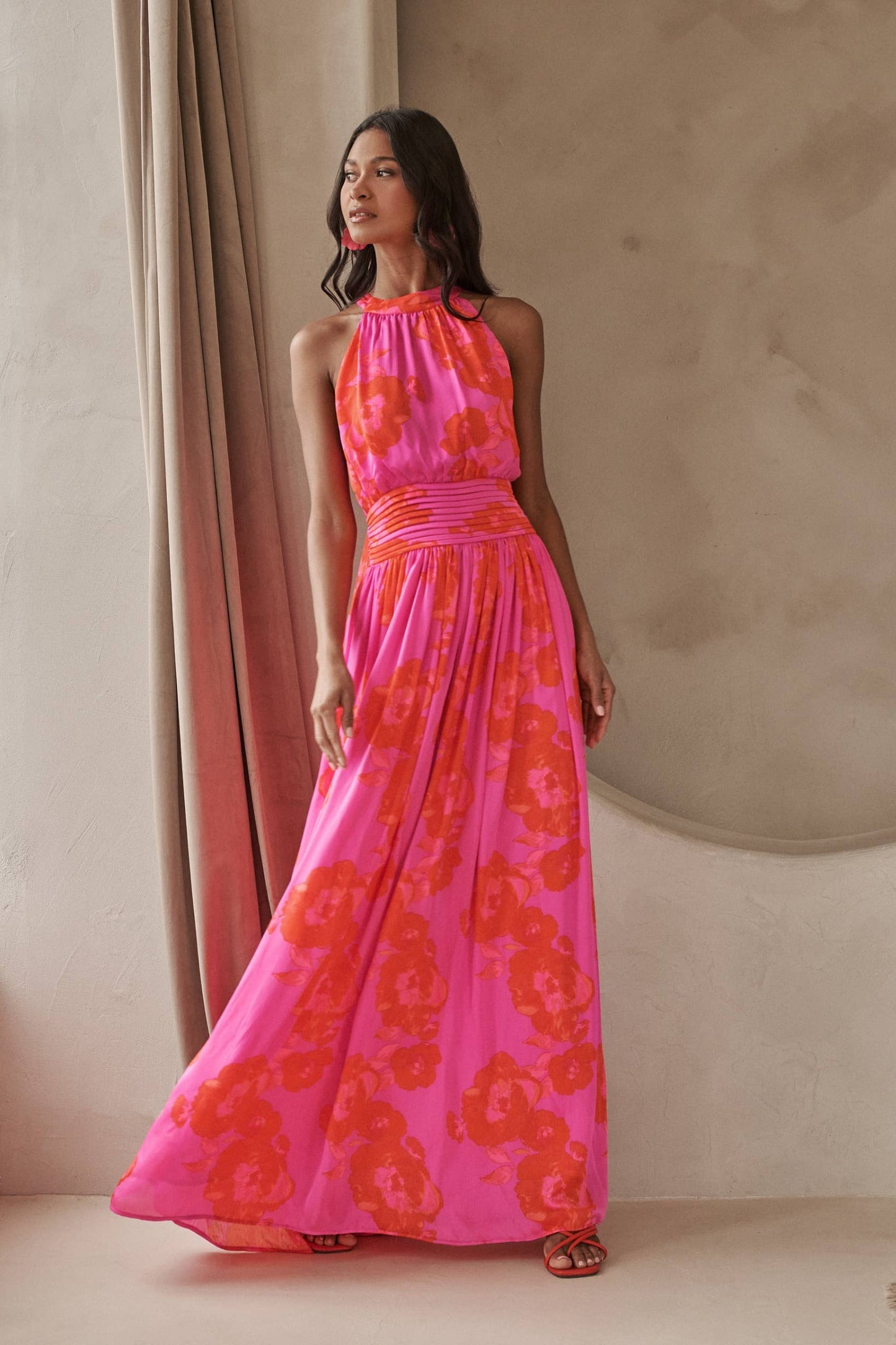 Lailah Floral Landy Halter Maxi Dress