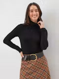 Ribbed Turtleneck Top