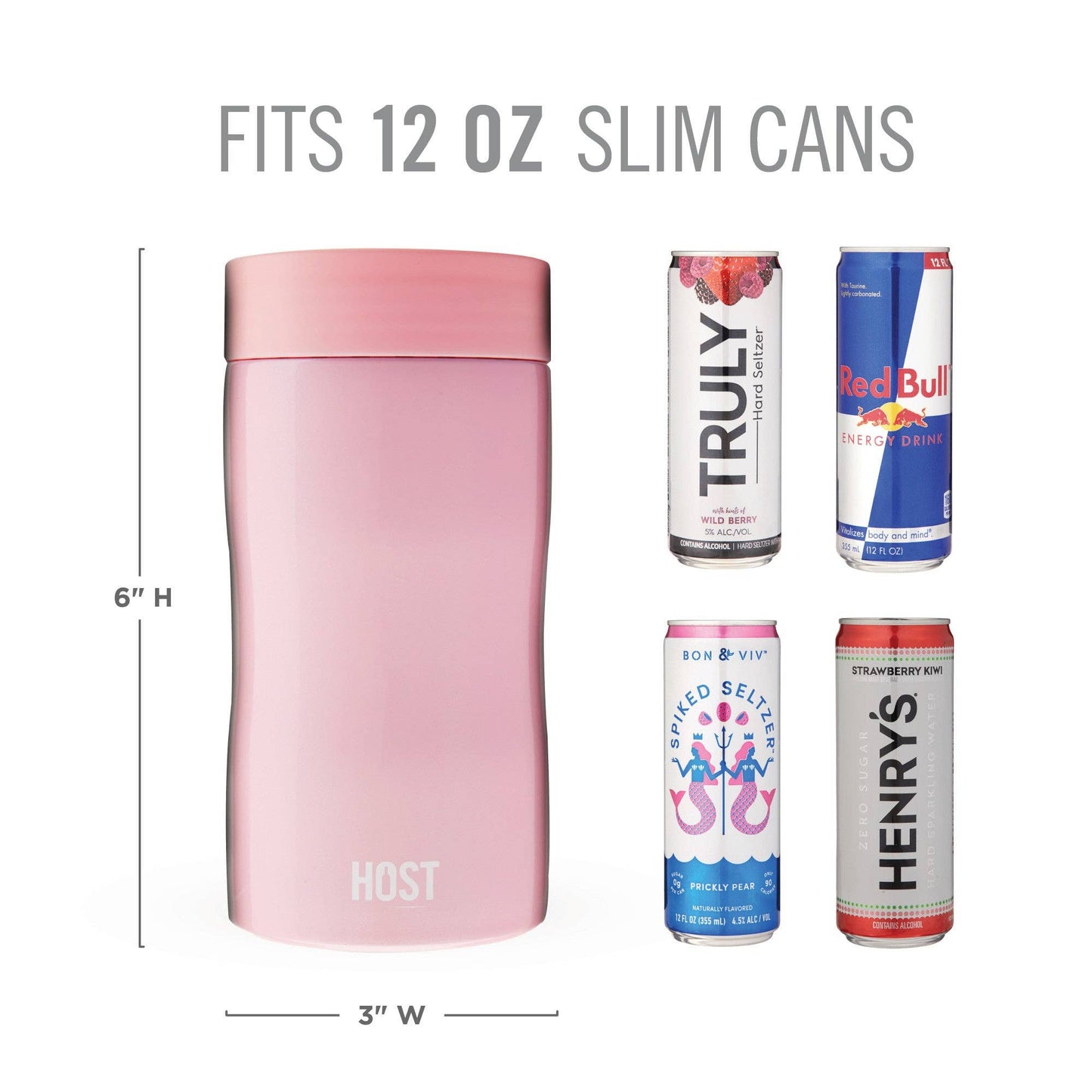 Stay-Chill Insulated Can Cooler - Slim Cans - Peony Pink