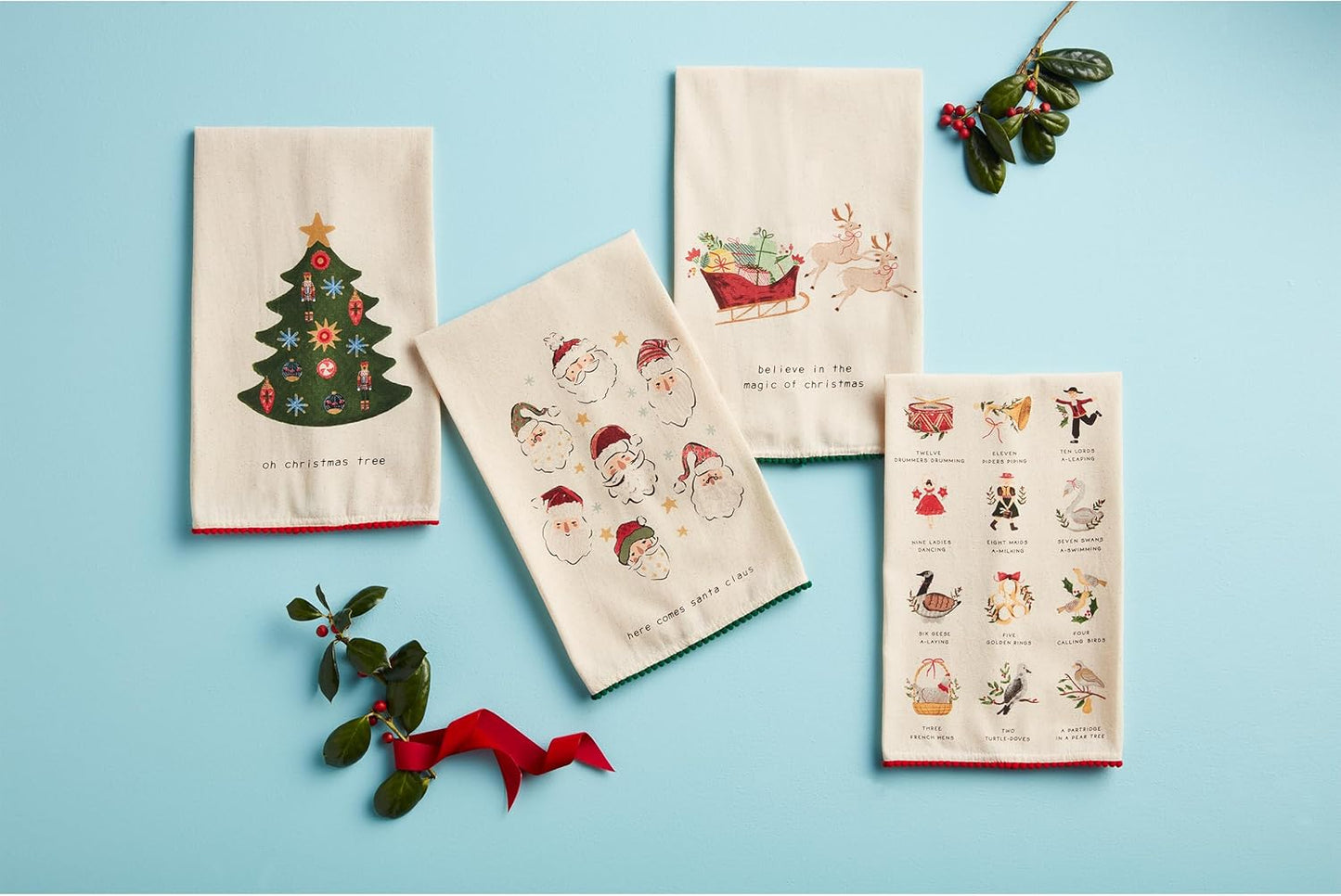 Mudpie Printed Christmas Towels