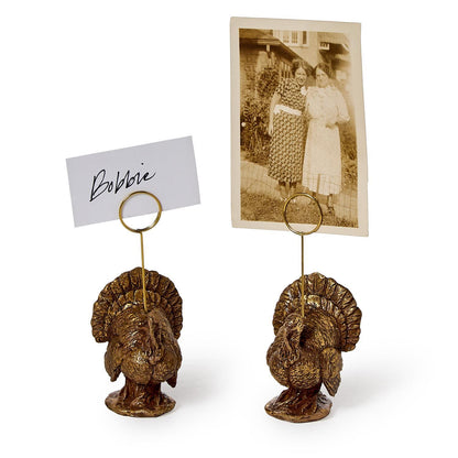 Golden Turkey Place Card / Photo Holder Unit