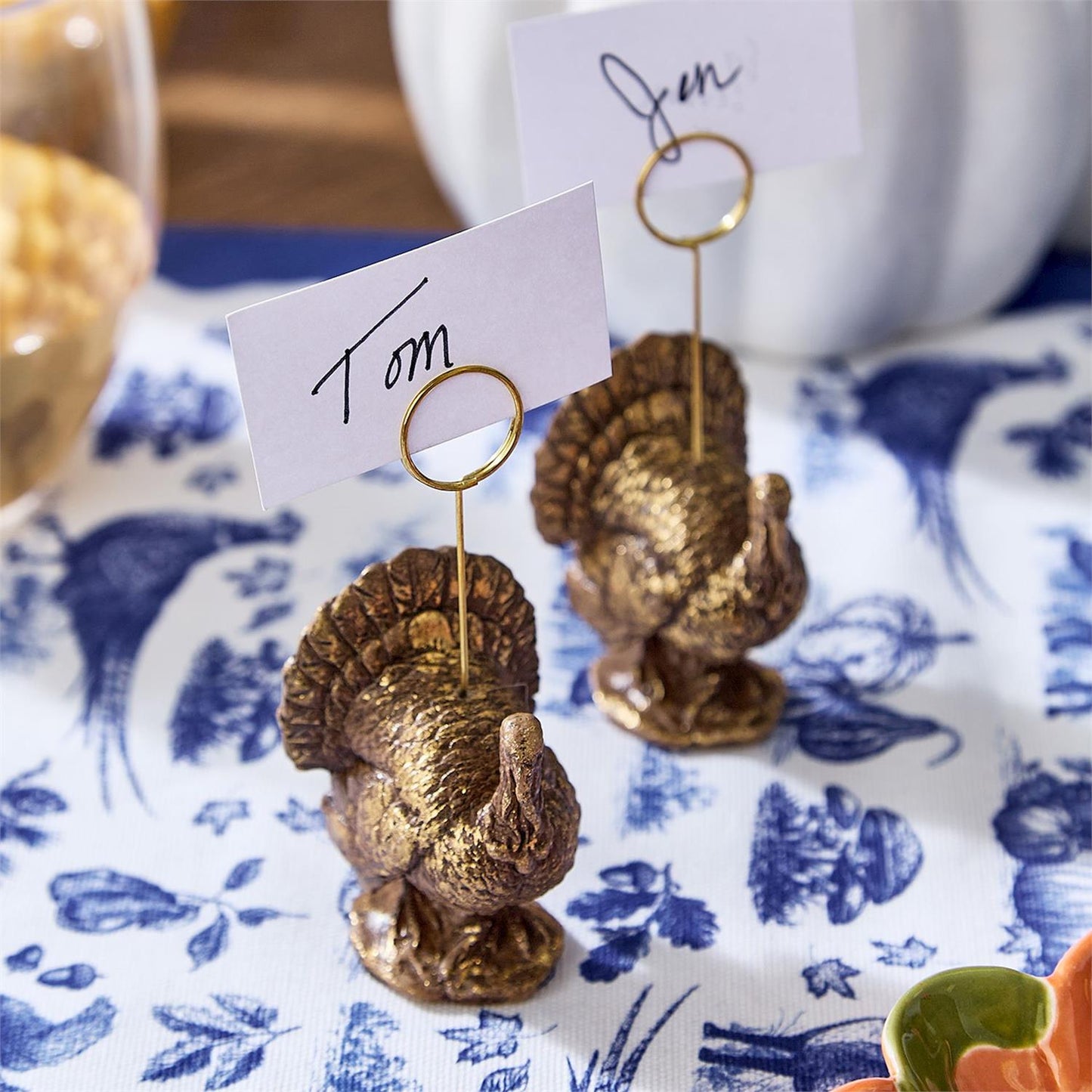 Golden Turkey Place Card / Photo Holder Unit