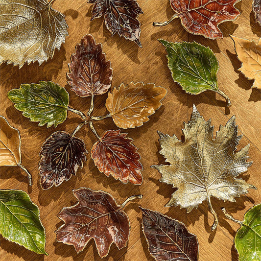 Autumn Enameled Leaf Tray