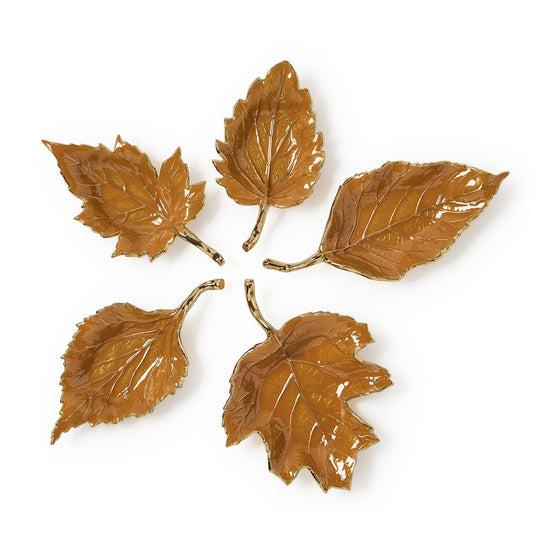 Autumn Enameled Leaf Tray