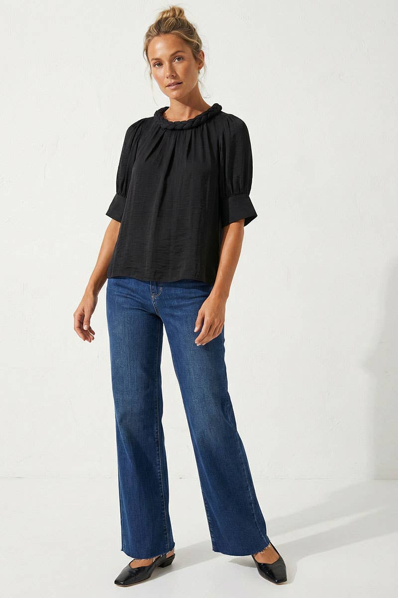 Half Sleeve Braided Detail Blouse