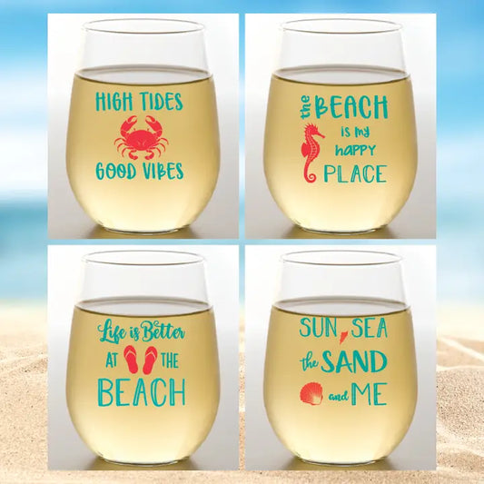 Beach Life Shatterproof Wine Glasses 2-pk