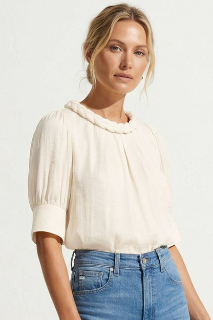 Half Sleeve Braided Detail Blouse