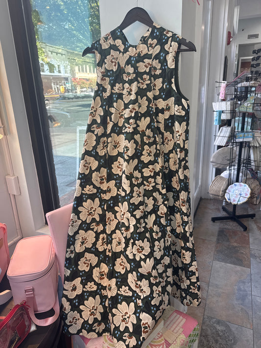 FLORAL SLEEVE DRESS WITH TIE BACK