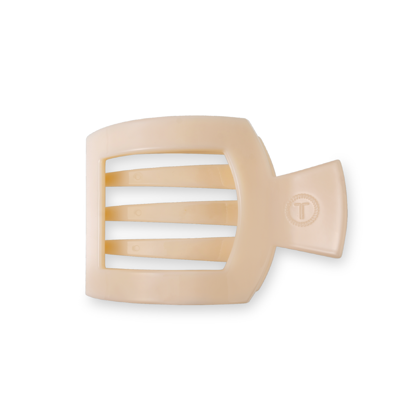 Almond Beige Small Flat Square Clip