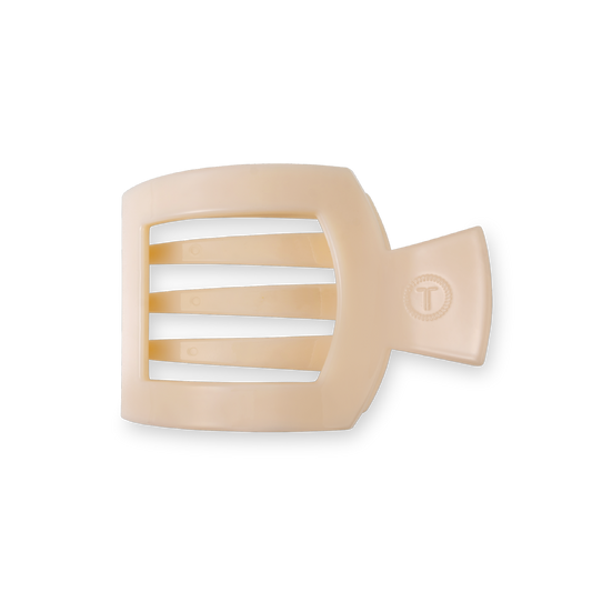 Almond Beige Small Flat Square Clip