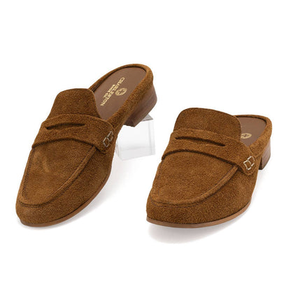 Suede Leather Slip on Mule -Fall-Georgia