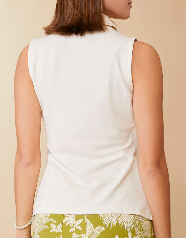 Edeline Sleeveless Wrap Top Buttercream