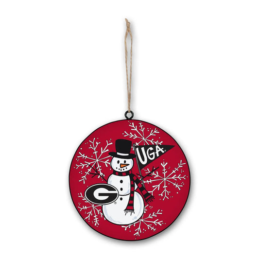 Collegiate Snowman Metal Ornament