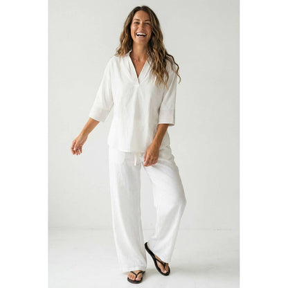 Contrast Stitch Detail Popover Blouse