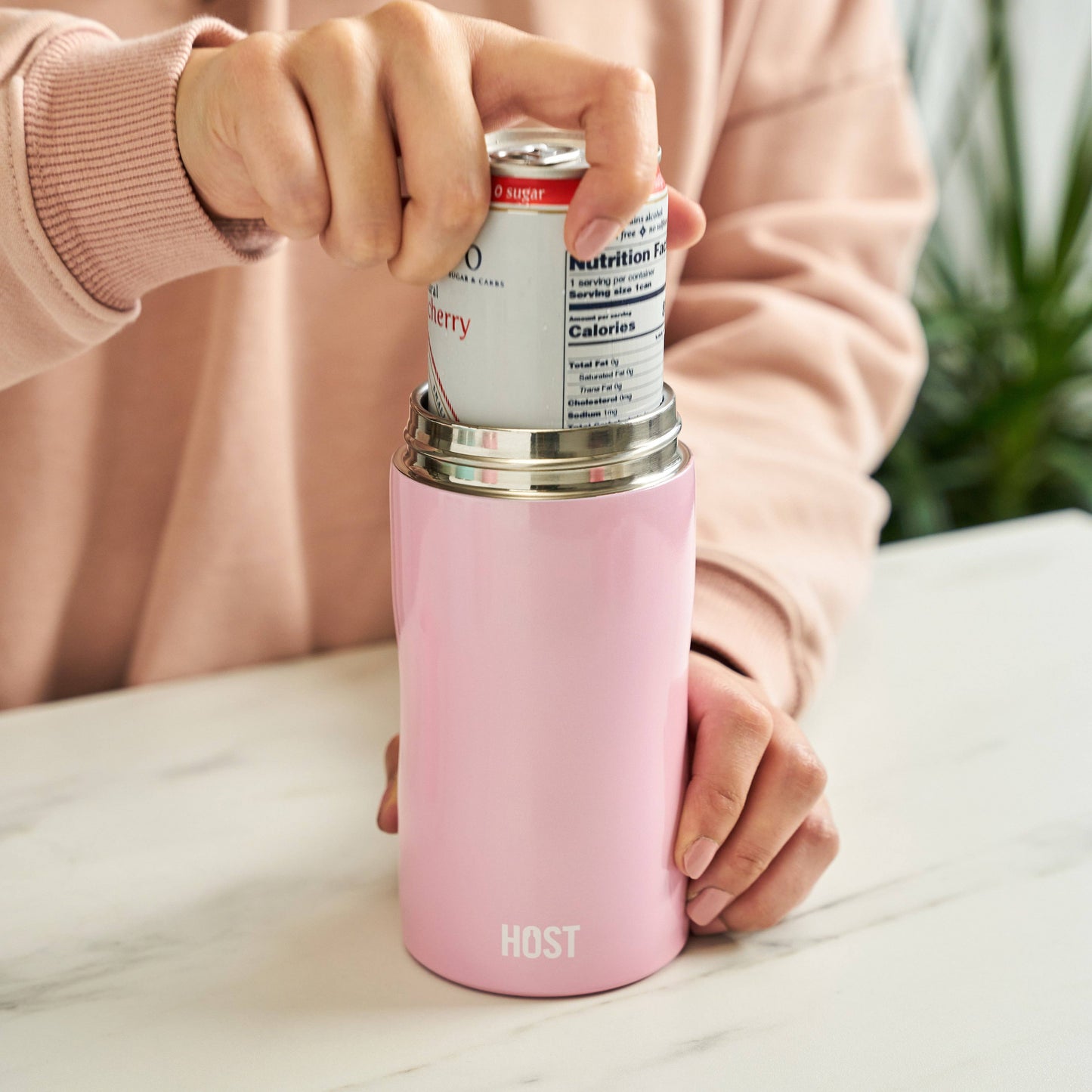 Stay-Chill Insulated Can Cooler - Slim Cans - Peony Pink