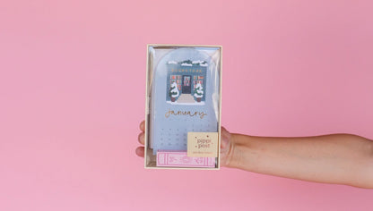 Book Lover's 2026 Mini Desk Calendar with Wooden Block