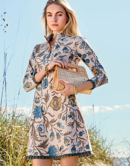 Nora Half-Zip Fringe Dress