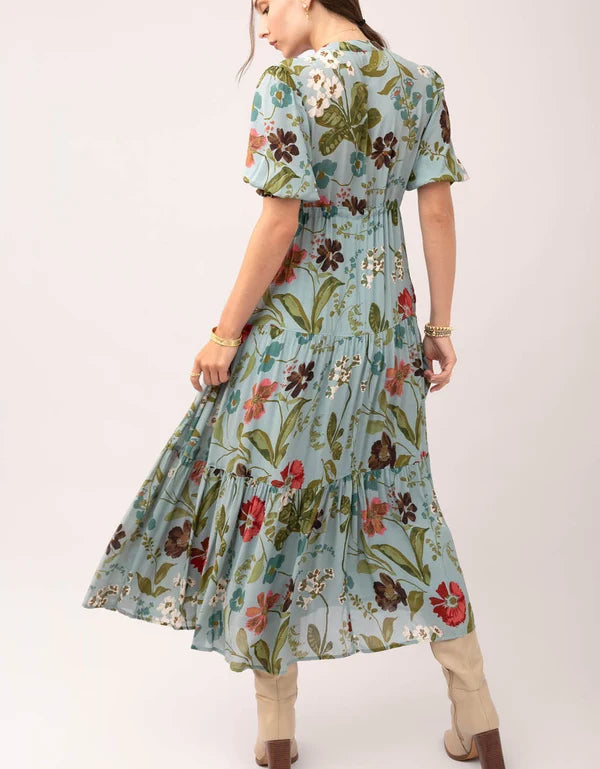 Lynette Midi Dress Tabby Garden Sea Foam