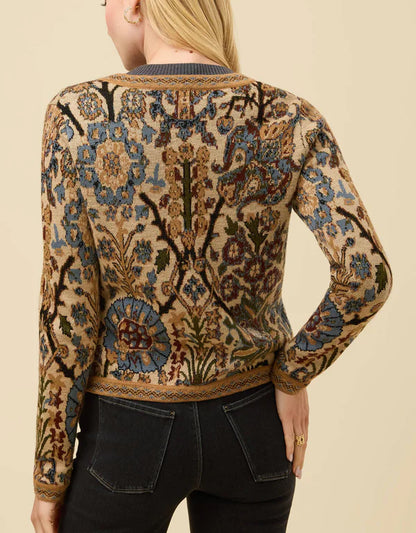 Francesca Jacquard Fringe Cardigan