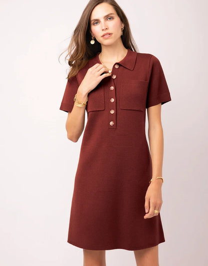 Paula Sweater Dress Deep Merlot