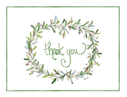 Pastel Thank You Wreath Boxed Notes