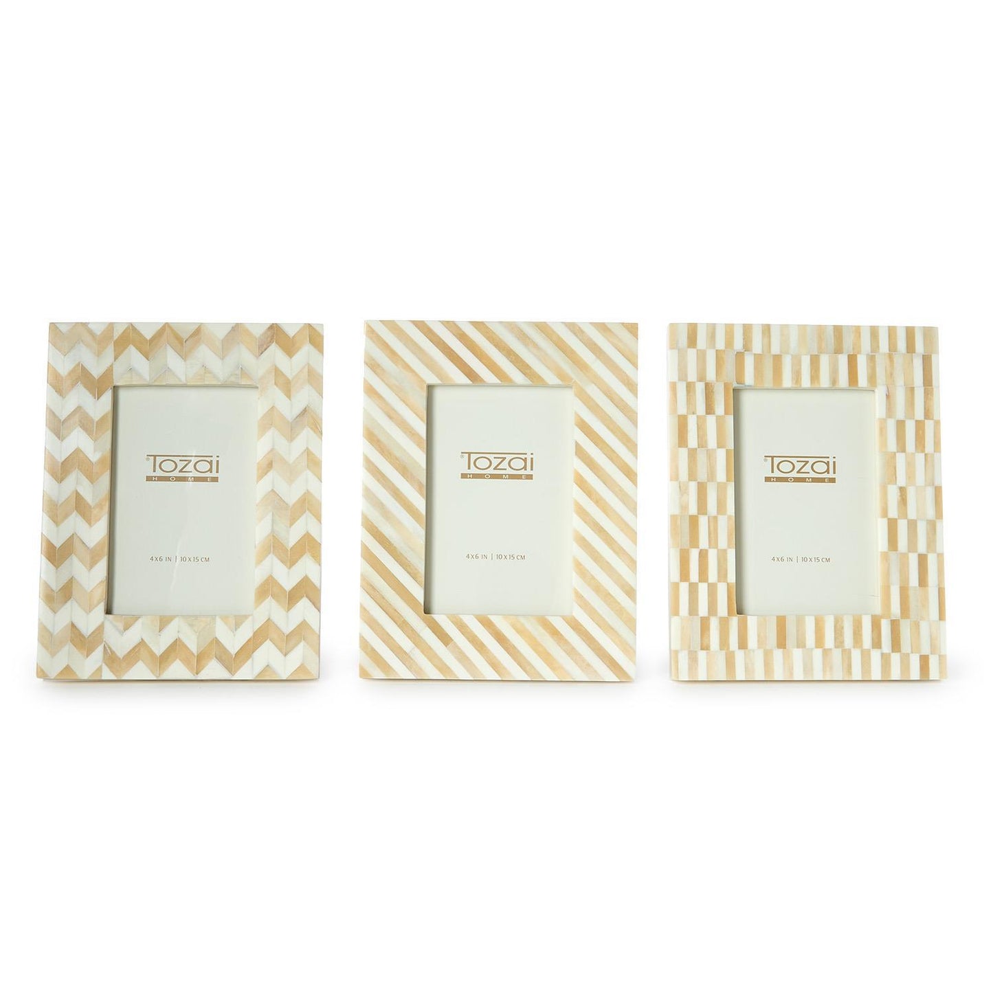 Modern Mosaics 4" x 6" Bone Photo Frame