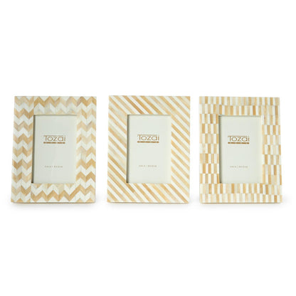 Modern Mosaics 4" x 6" Bone Photo Frame