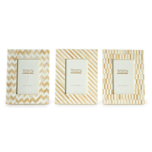 Modern Mosaics 4" x 6" Bone Photo Frame
