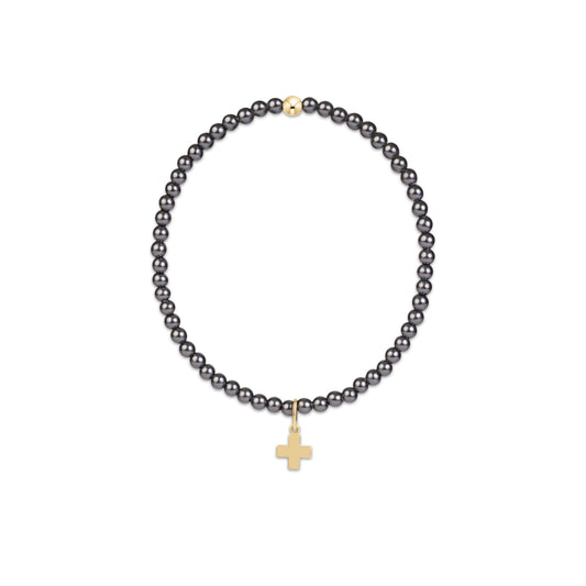 Classic Pearl Dark Grey -charm