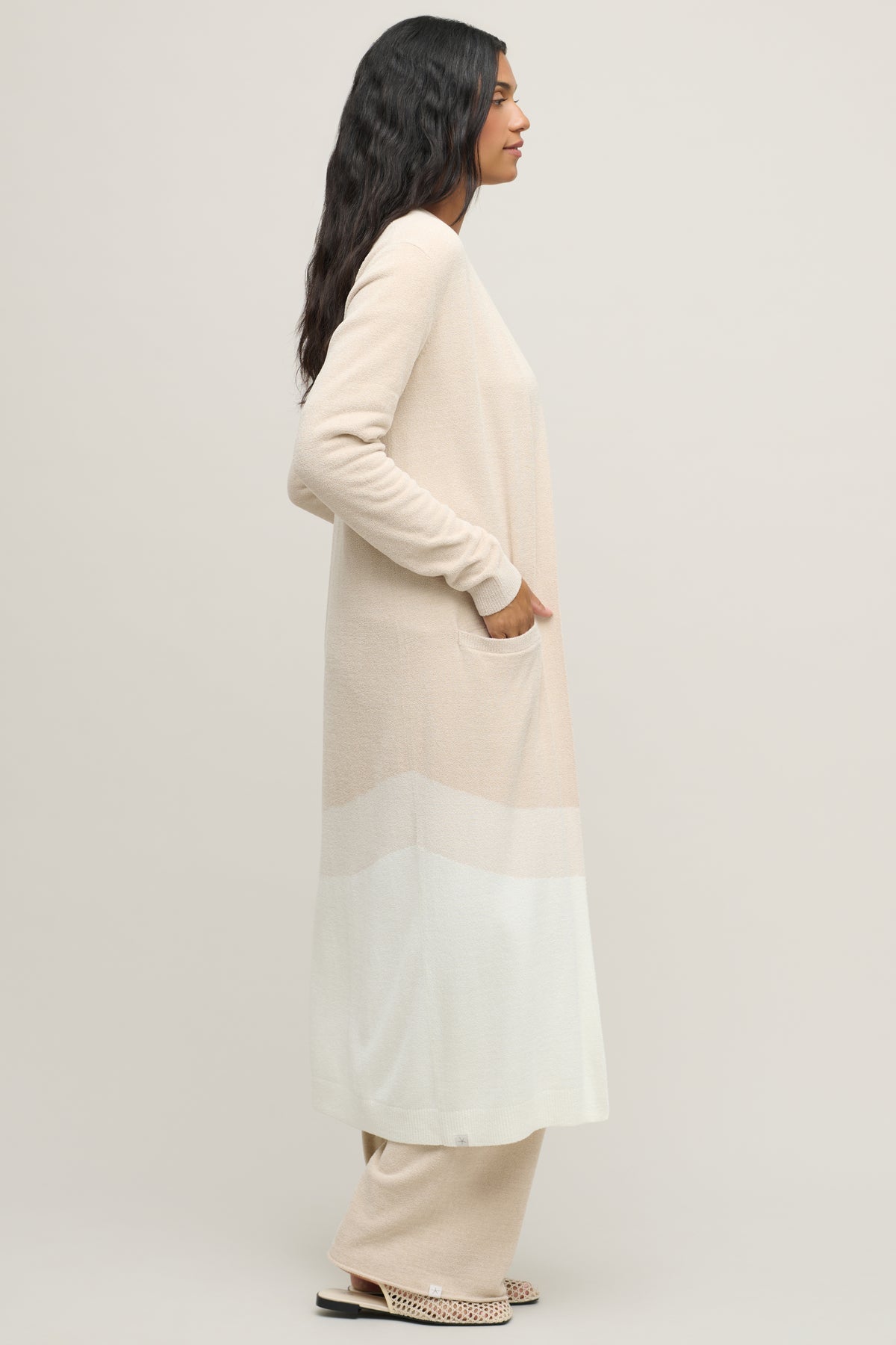 CozyChic Ultra Lite® Wavy Colorblock Long Cardigan