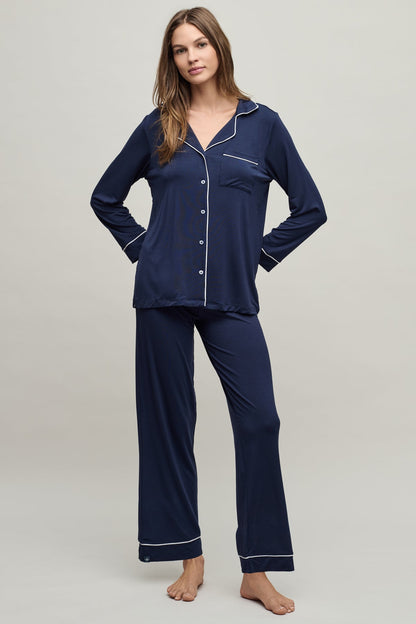 Luxe Milk Jersey Piped Pajama Set