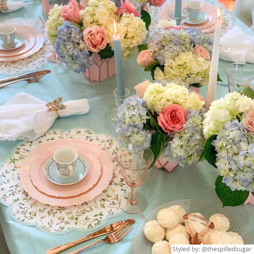 Lila Chinoiserie Scalloped Paper Placemats x Camilla Moss