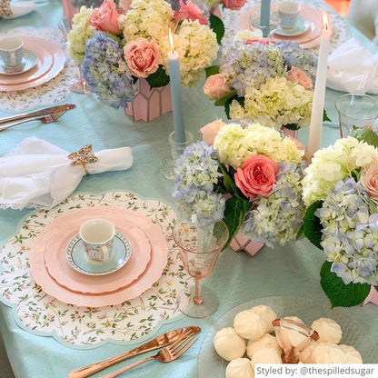 Lila Chinoiserie Scalloped Paper Placemats x Camilla Moss
