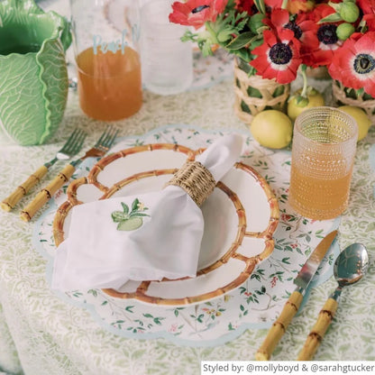 Lila Chinoiserie Scalloped Paper Placemats x Camilla Moss