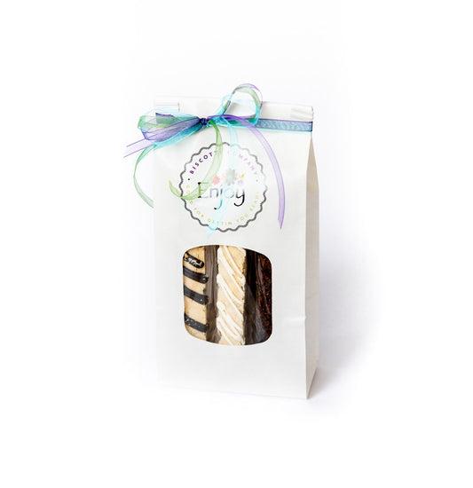 Enjoy Biscotti Six Pack - 6 Large Gourmet Biscotti in a Ribbon Tied Gift Bag