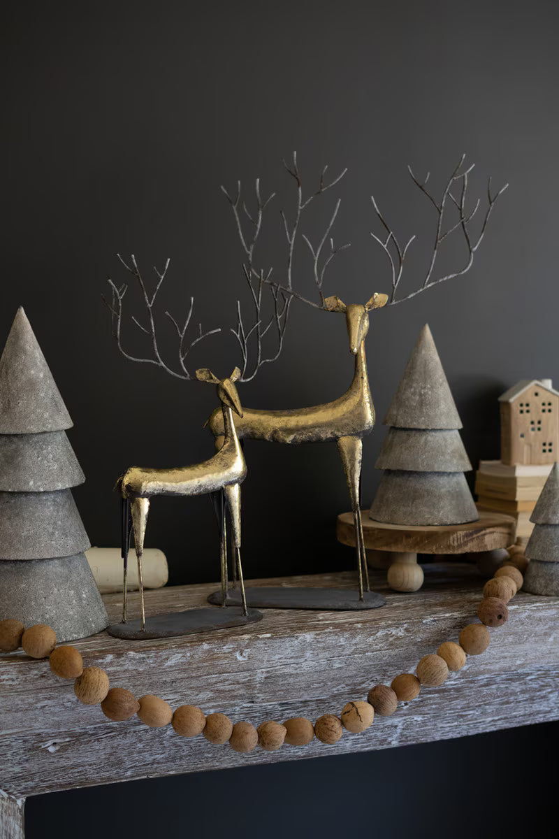 Antique Gold Metal Christmas Deer