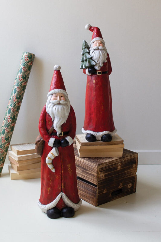 Resin Santas- set of 2