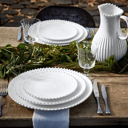 Costa Nova Pearl Fine Stoneware Dinnerware-Salad plate(White)