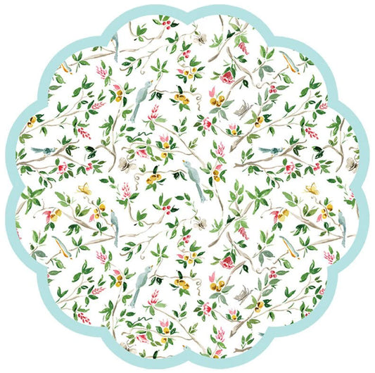 Lila Chinoiserie Scalloped Paper Placemats x Camilla Moss