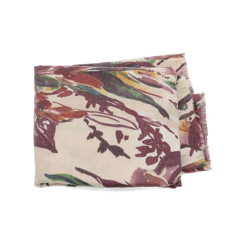 Multi Autumnal Lilies Floral Scarf