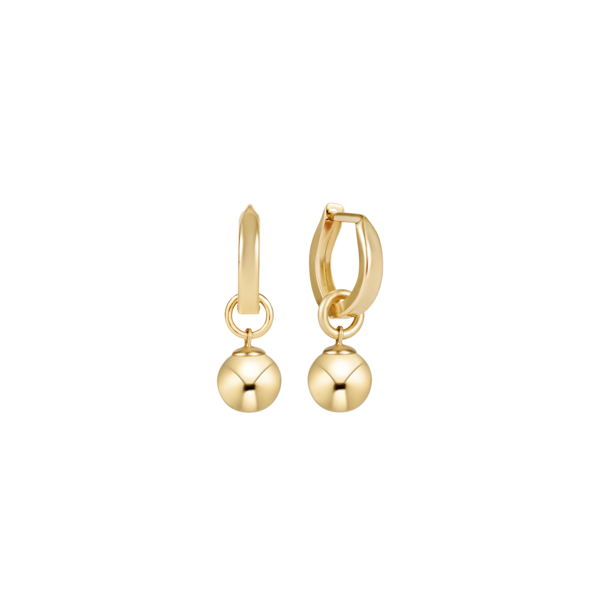 Huggie Gold 0.5"Hoop-Classic Gold 8mm Charm