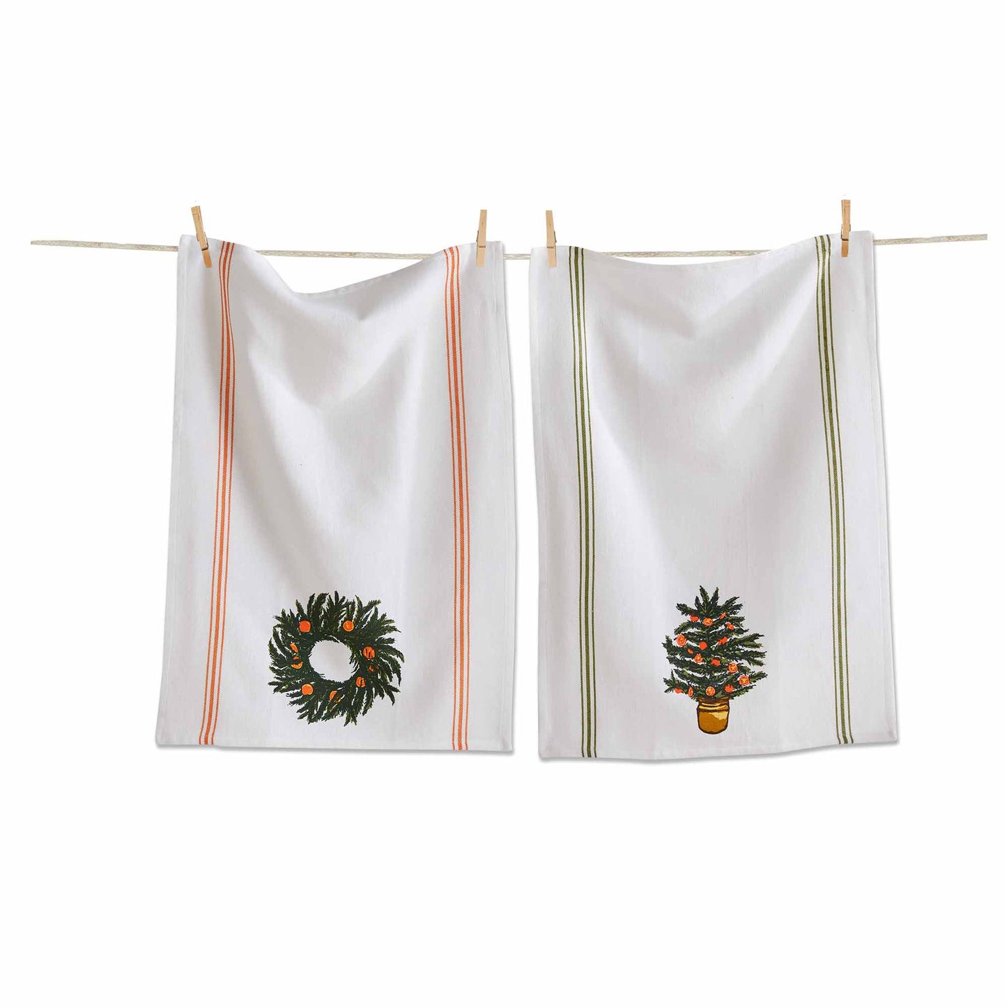 Citrus Tree and Wreath Dishtowel