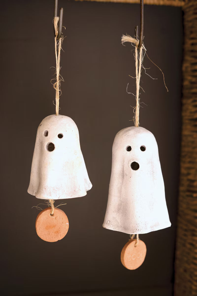 Clay Hanging Ghost Chimes