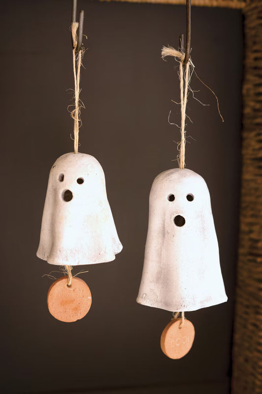 Clay Hanging Ghost Chimes