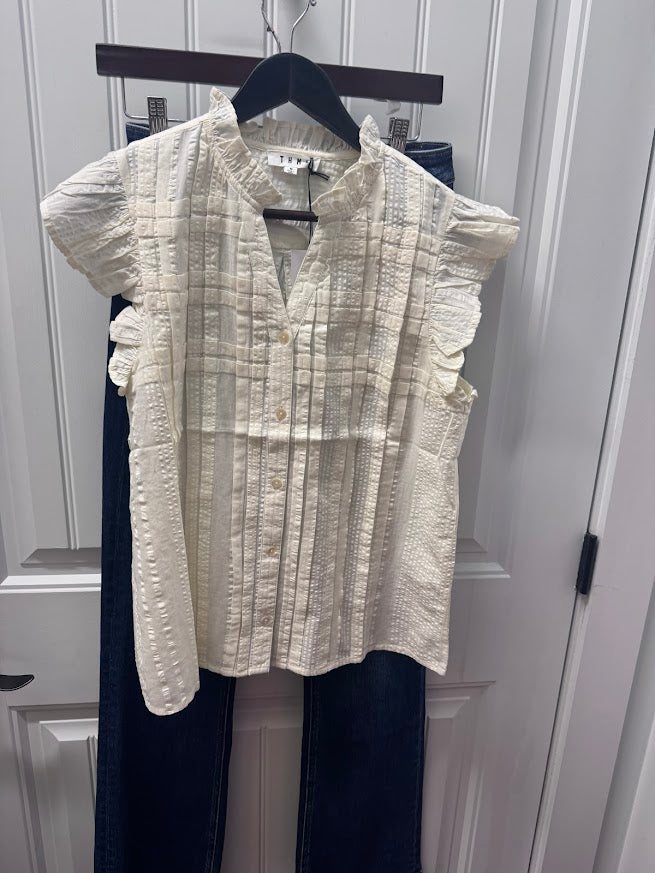 Flutter Sleeve Button Down Top