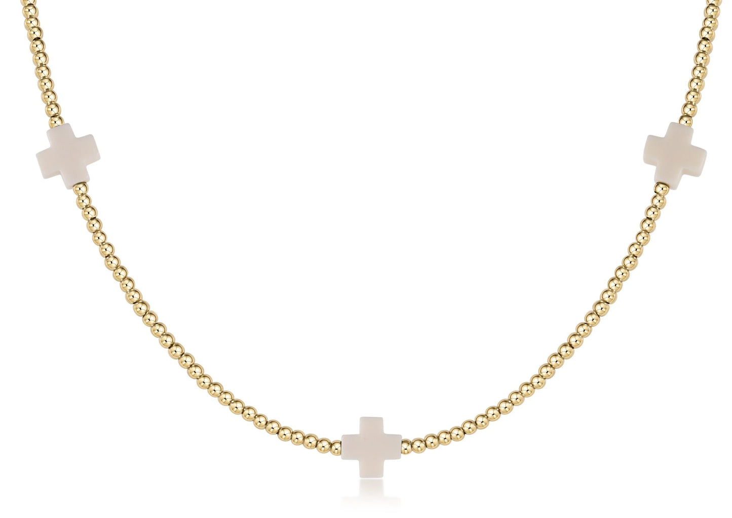 15" Choker Beaded Signature Cross